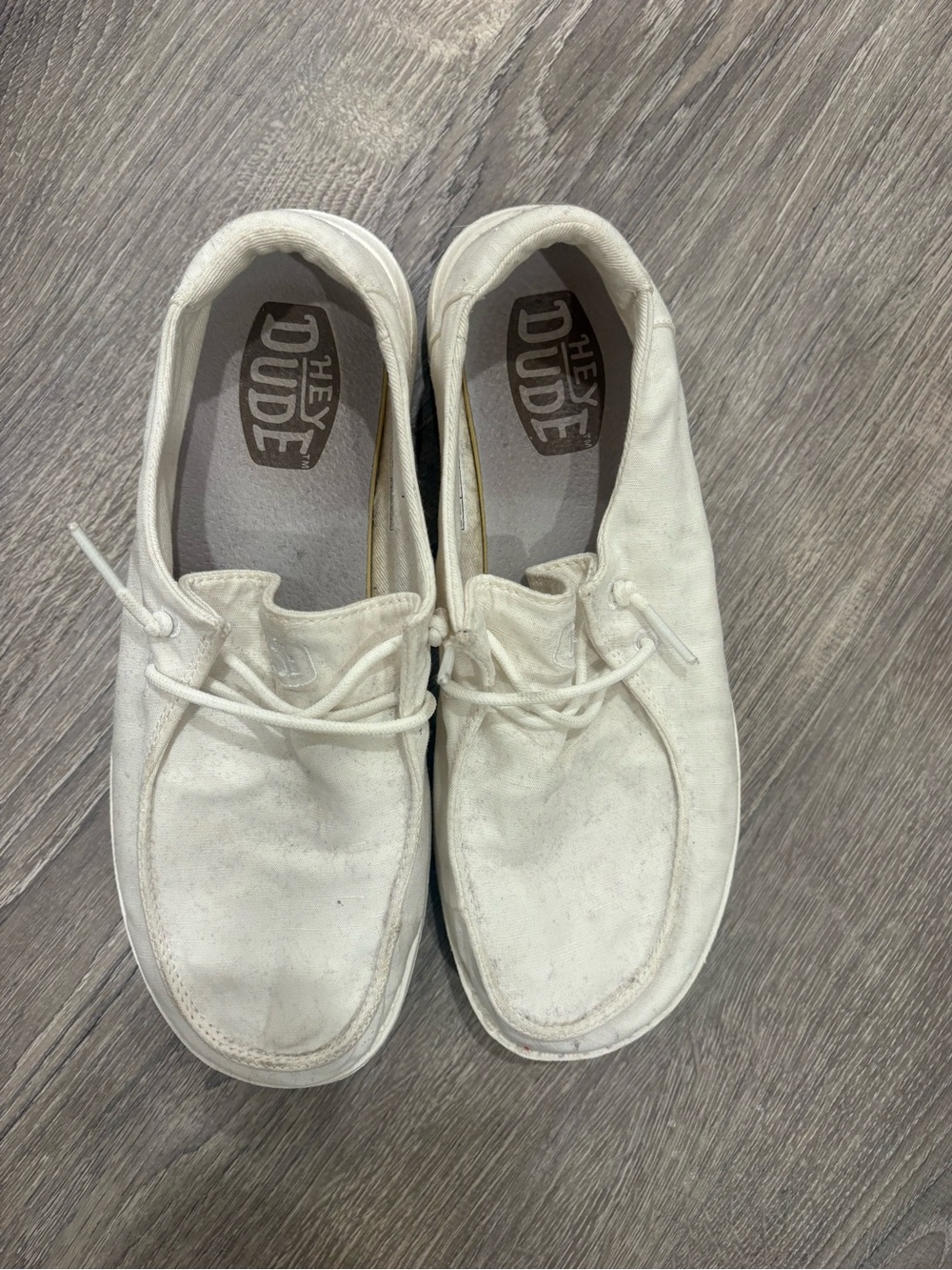 Hey Dude Casual Slip-On Loafers in White Canvas